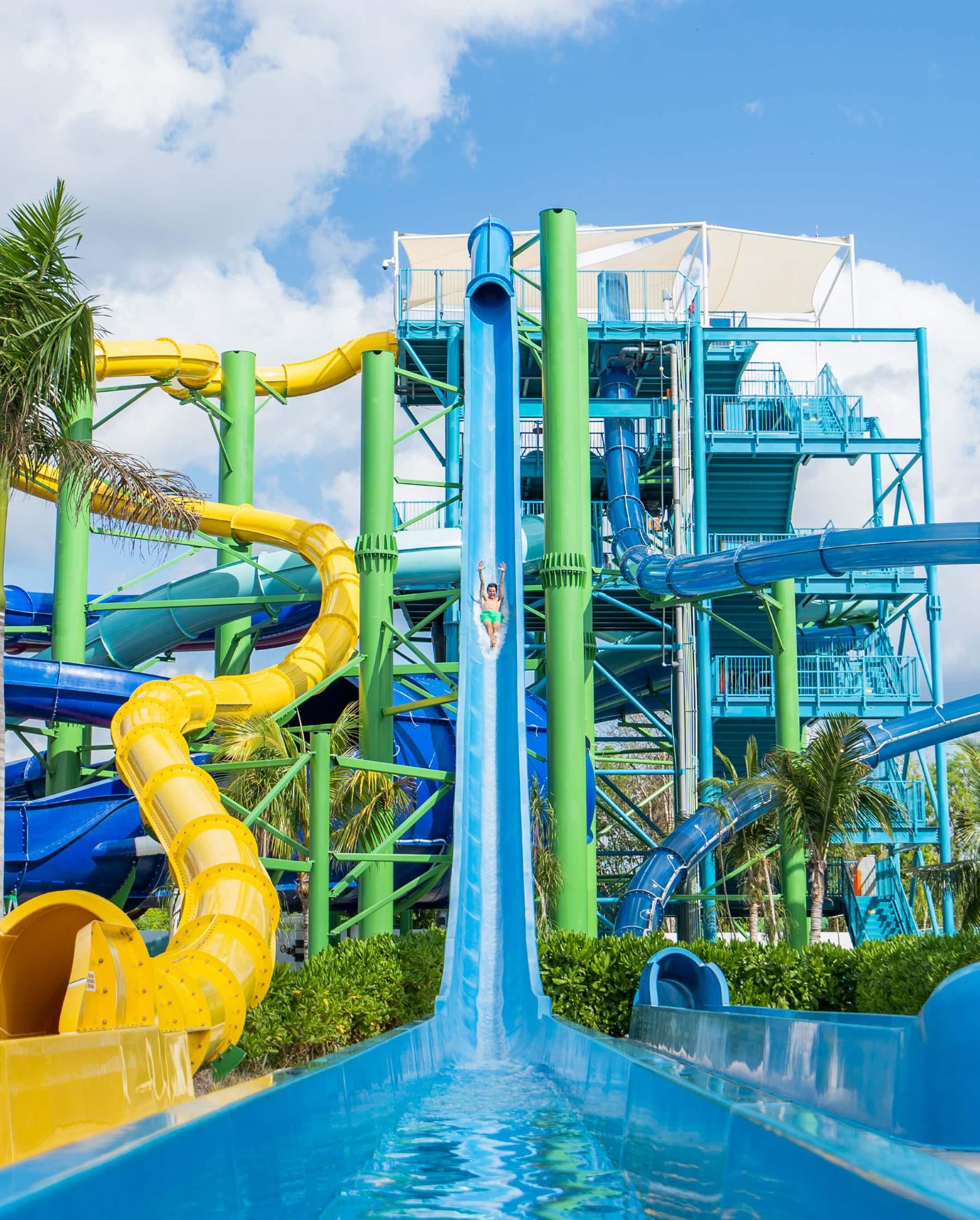 Person on a water slide