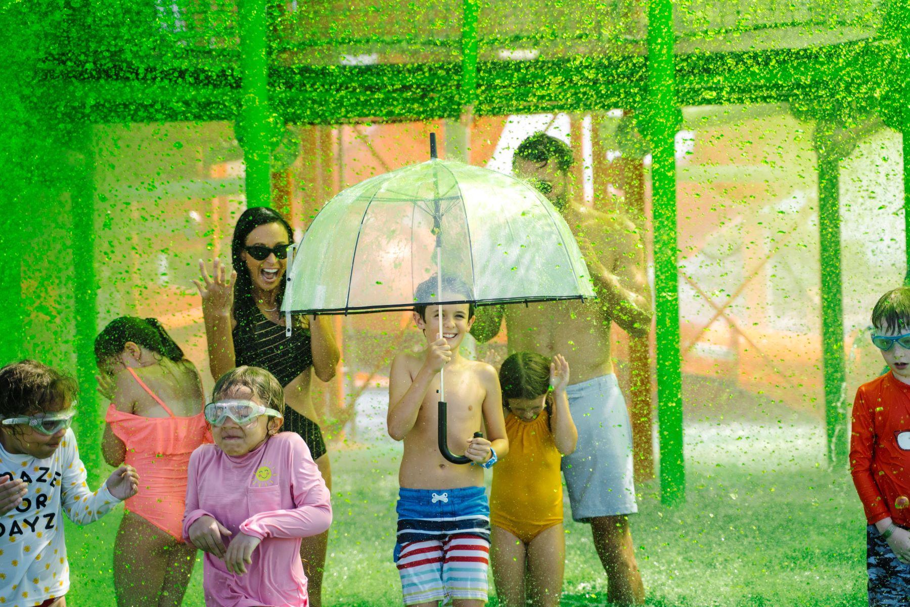 Family in Aqua Nick with slime