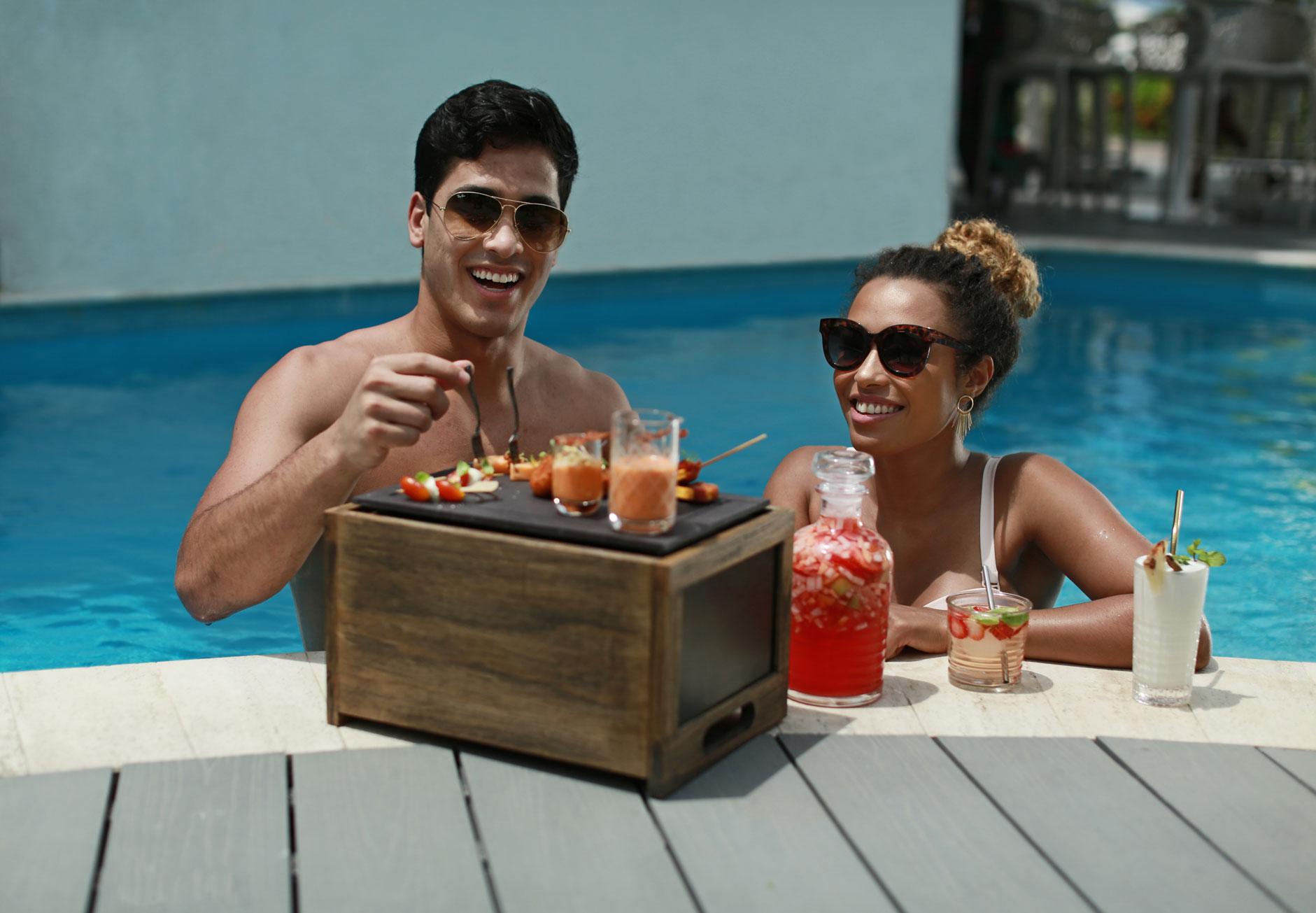 couple in a pool