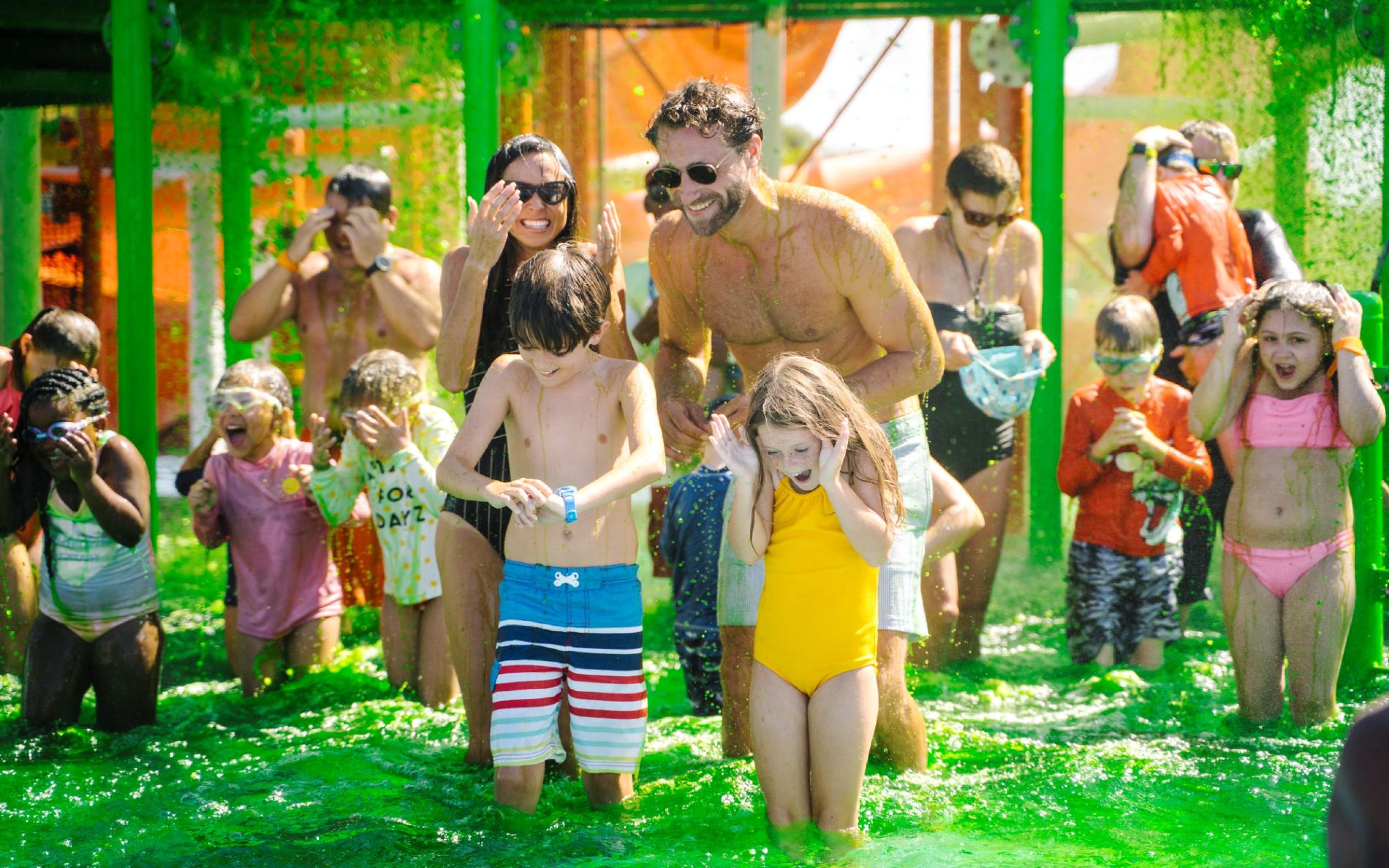 Family in Aqua Nick with slime