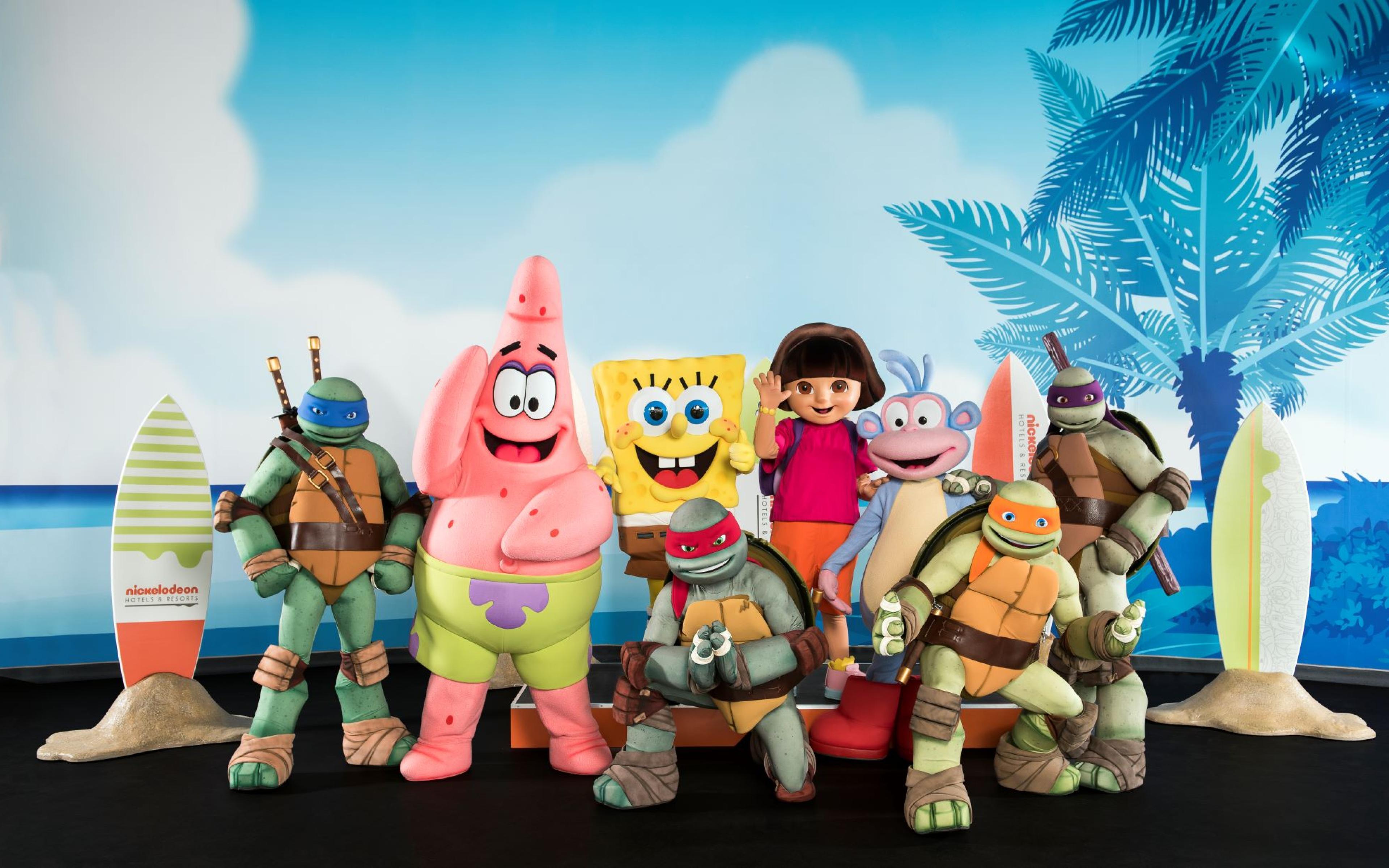 Dora, Spongebob, ninjas turtles and Patrick
