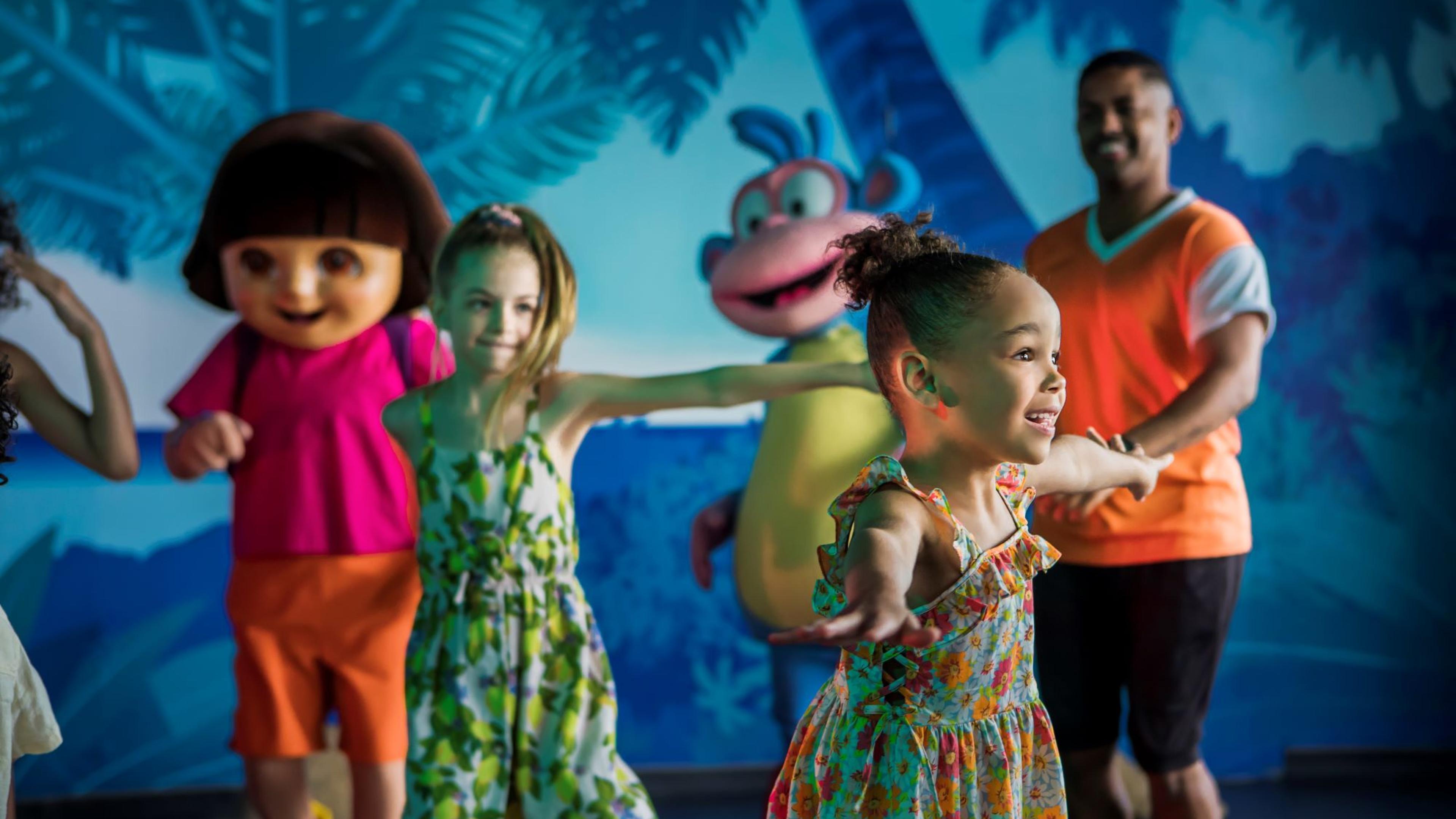 Dora dancing with kids