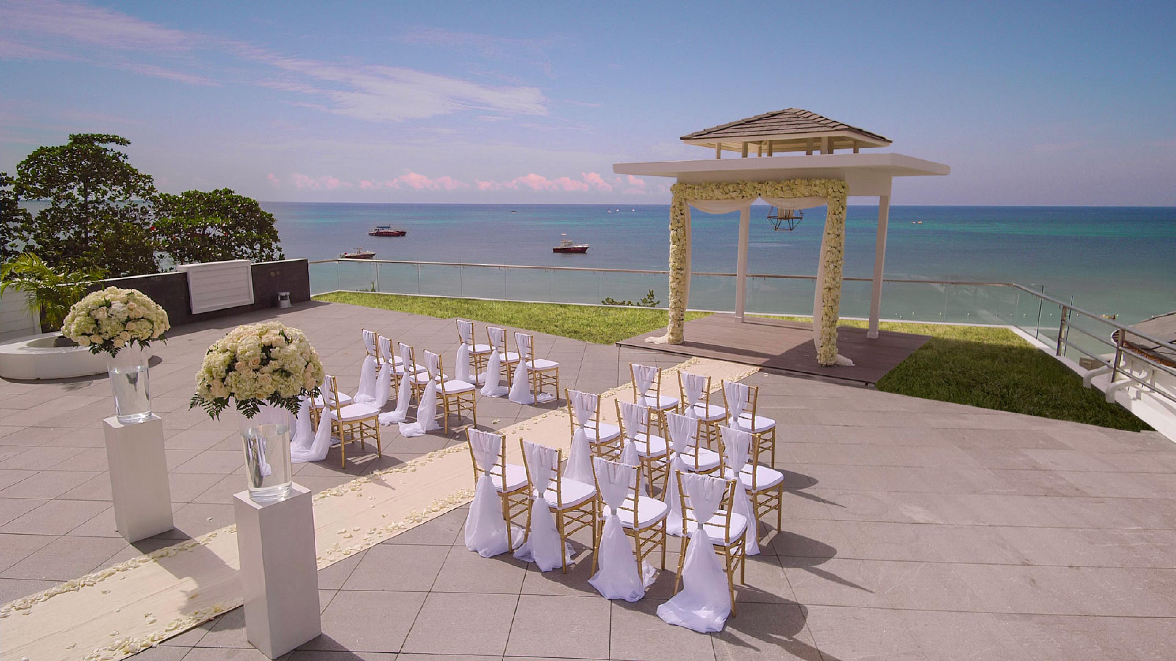 a wedding ceremony set-up