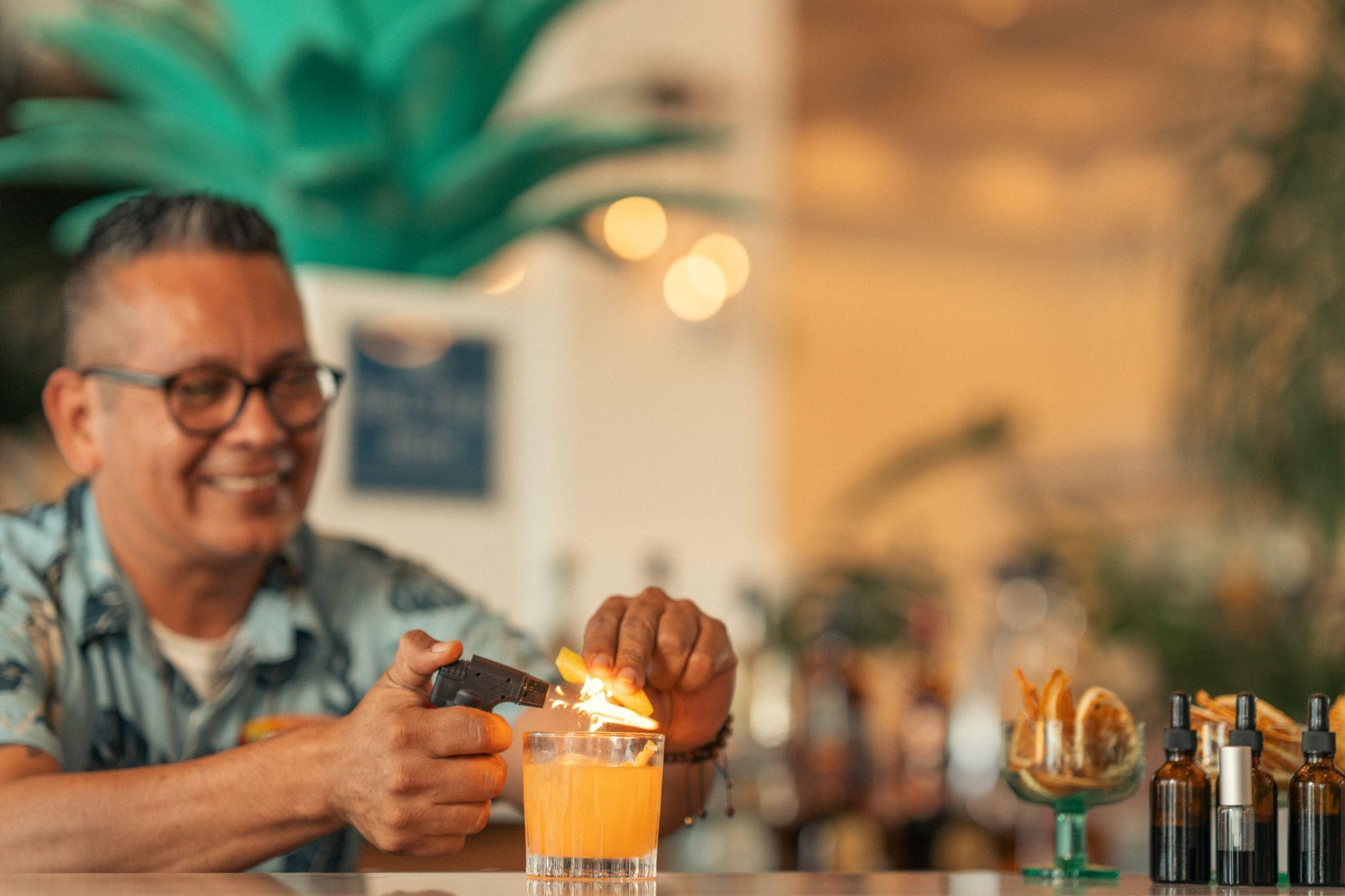 bartender making a drink